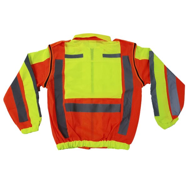 metro reflective jacket back 001. Metro Hi-Viz Reflective Jacket with Detachable Sleeves