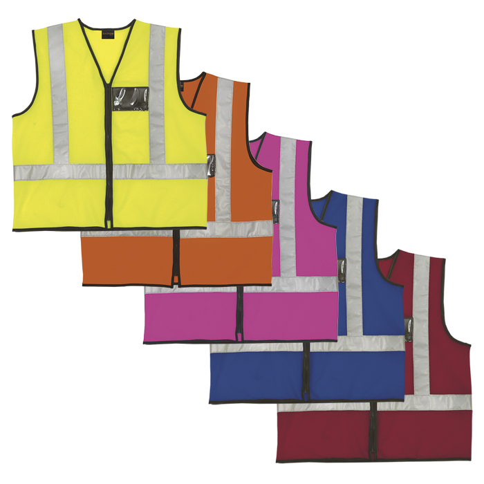 v02 010. Reflective Jacket with Zip and ID Pouch