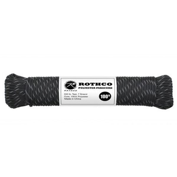 100ft paracord - safety black reflective 001. 100ft paracord - safety black reflective 001