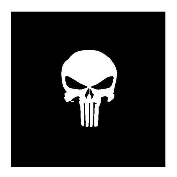 60mm punisher sticker white 001. 60mm punisher sticker white 001