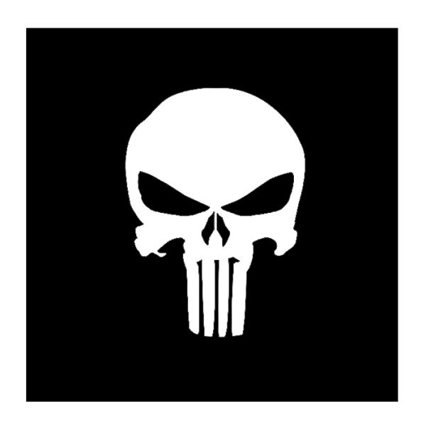 90mm punisher sticker white 001. 90mm punisher sticker white 001