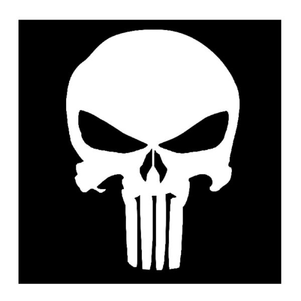 150mm punisher sticker white 001. 150mm punisher sticker white 001