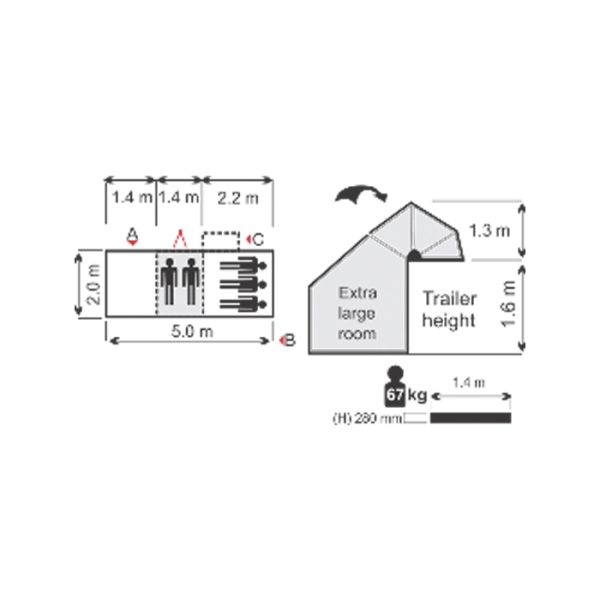 tentco senior safari trailer tent 004. Tentco Safari Senior Trailer Tent - 5.0m x 2.0m x 2.9m