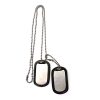 complete dog tag set 001. Complete Stainless Military Dog Tag Set - 2 x Tags, Chain, Silencers