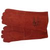 g1028 gloves 001. 8" Supa Red Heat Resistant Elbow Kevlar Stitched Welding Gloves - OSFM