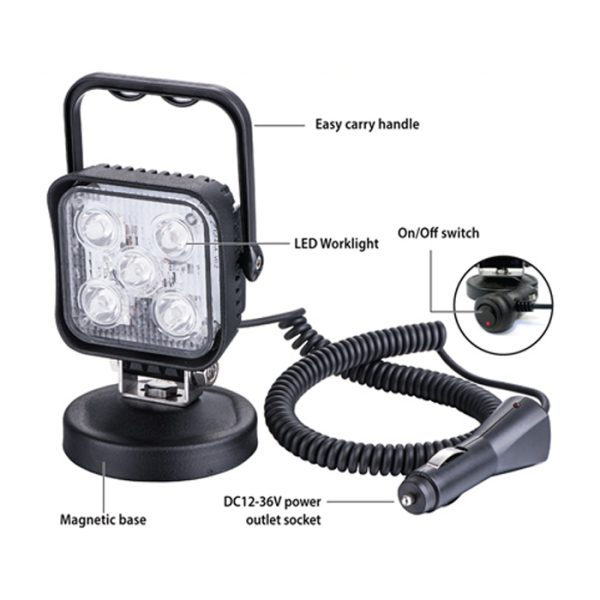 zartek 485 002. Zartek 900 Lumen 12v Vehicle Magnetic LED Floodlight with On/Off Switch
