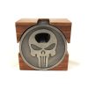 dzi metal punisher 6pc coaster set with holder 002. Set of 6 Metal Punisher Coasters with Bottle Opener & Holder