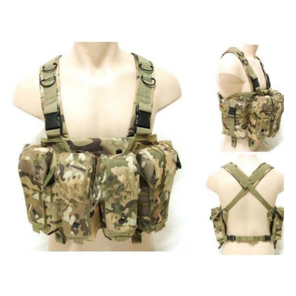 basic ak style chest rig 002. Basic AK Style Chest Rig with 6 x Pouches - Various