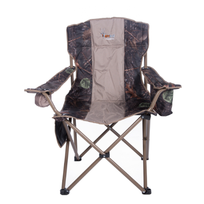 afritrail widebeest padded camo chair with coller . Afritrail Wildebeest Camo Padded Chair With Cooler Bag - 150Kg