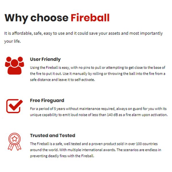 fireball 005. Fireball SA Fire Extinguishing Ball