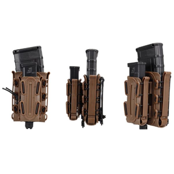 dzi taco style mag pouch set 001. DZI Taco Style Mag Pouch Set (Pistol + Rifle Pouch + Clip) - Various