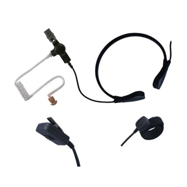 zartek ge-276 001. Zartek ZA-725/758 Vibration Throat Microphone with Acoustic Ear Tube (Finger and Pad PTT Incl.)