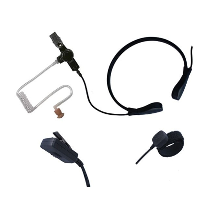 zartek ge-276 001. Zartek ZA-725/758 Vibration Throat Microphone with Acoustic Ear Tube (Finger and Pad PTT Incl.)