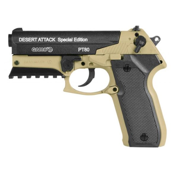 gamo air pistol 45mm pt-80 desert attack dual pell. Gamo Air Pistol 4.5mm PT-80 Desert Attack Dual Pellets