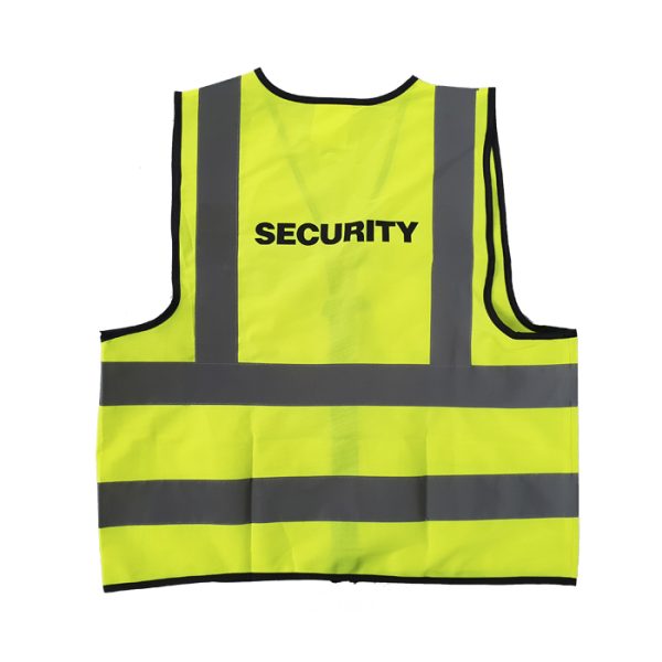 security reflective jacket 001. "SECURITY" Branded Reflective Jacket with Zip and ID Pouch