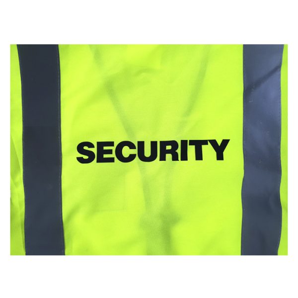 security reflective jacket 003. "SECURITY" Branded Reflective Jacket with Zip and ID Pouch