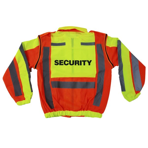 security metro reflective jacket 001. "SECURITY" Branded Metro Reflective Jacket with Detachable Sleeves