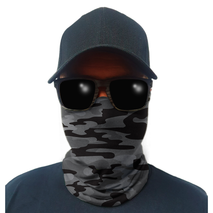 sa-50363-multi-use-tubular-bandana-gator-face-shie. Multi-Use Tubular Bandana/Gator Face Shield - Grey Military Camo