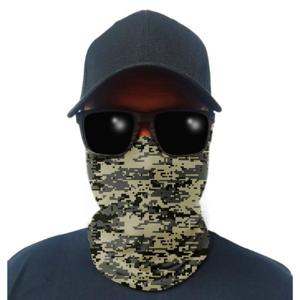 sa-50089-multi-use-tubular-bandana-gator-face-shie. Multi-Use Tubular Bandana/Gator Face Shield - Grey Digital