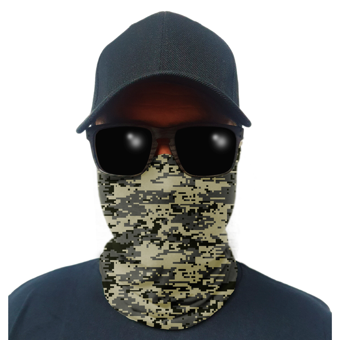 sa-50089-multi-use-tubular-bandana-gator-face-shie. Multi-Use Tubular Bandana/Gator Face Shield - Grey Digital