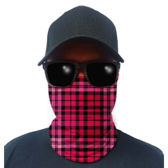 sa-50301-multi-use-tubular-bandana-gator-face-shie. Multi-Use Tubular Bandana/Gator Face Shield - Pink Plaid