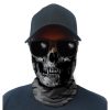 sa-50364-multi-use-tubular-bandana-gator-face-shie. Multi-Use Tubular Bandana/Gator Face Shield - Grey Military Camo Skull