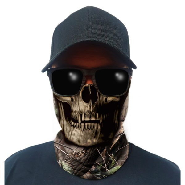 sa-50344-multi-use-tubular-bandana-gator-face-shie. Multi-Use Tubular Bandana/Gator Face Shield - Bush Camo Skull