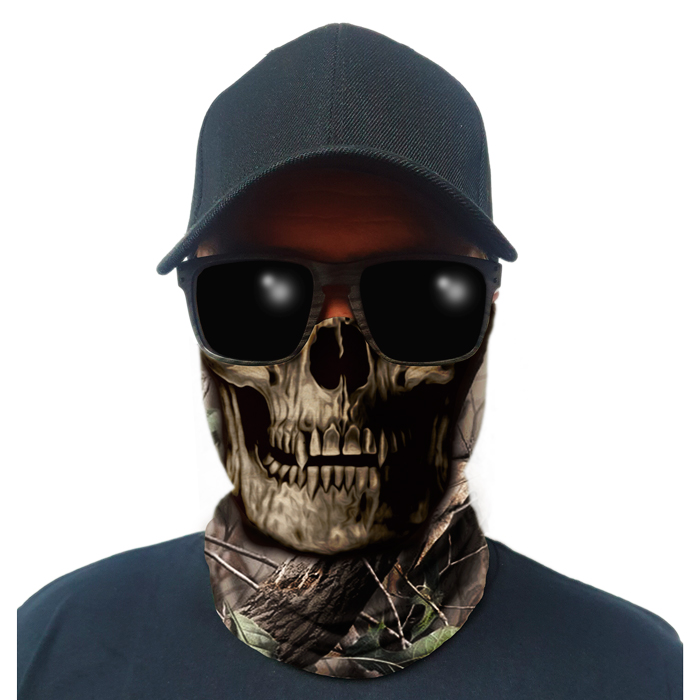 sa-50344-multi-use-tubular-bandana-gator-face-shie. Multi-Use Tubular Bandana/Gator Face Shield - Bush Camo Skull