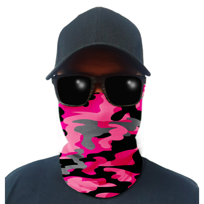 sa-50361-multi-use-tubular-bandana-gator-face-shie. Multi-Use Tubular Bandana/Gator Face Shield - Pink Military Camo