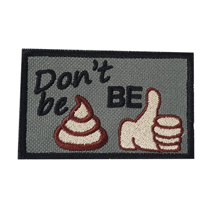 dzi dont be velcro patch 001. DZI 80mm x 50mm "Don't Be" Velcro Patch