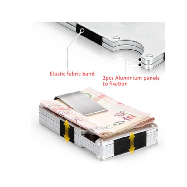 dzi edc metal card wallet with money clip - matte . DZI EDC Metal Card Wallet with Money Clip