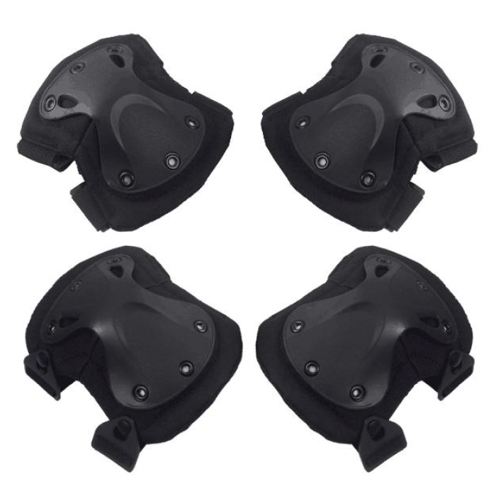 dzi hard shell tactical knee and elbow pad set 001. TacSpec Basic Hard Shell Tactical Knee and Elbow Pad Set - Various