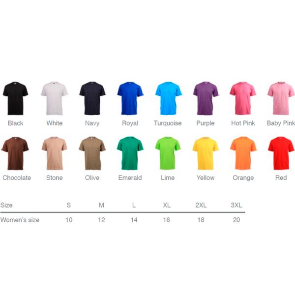 180g-plain-t-shirt-000-sc. 180g Plain T-Shirt - Various