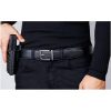 kore-leather-x3-belt-black-002. Kore Classic Reinforced Leather Ratcheting Gun Belt with X3 Buckle - Black - 24" - 44"