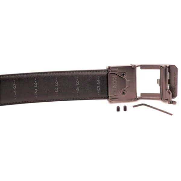 kore-leather-x3-belt-black-004. Kore Classic Reinforced Leather Ratcheting Gun Belt with X3 Buckle - Brown - 24" - 44"