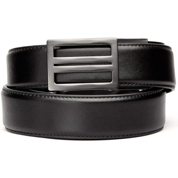 kore-leather-x1-belt-black-001. Kore Classic Reinforced Leather Ratcheting Gun Belt with X1 Buckle - Black - 24" - 44"