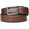kore-leather-x1-belt-brown-001. Kore Classic Reinforced Leather Ratcheting Gun Belt with X1 Buckle - Brown - 24" - 44"