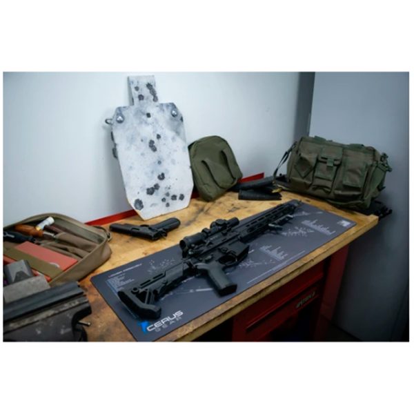 cerus-gear-promat-ar-15-schematic-002. Cerus Gear Rifle Promat Cleaning Mat - AR15 Schematic - Charcoal Grey