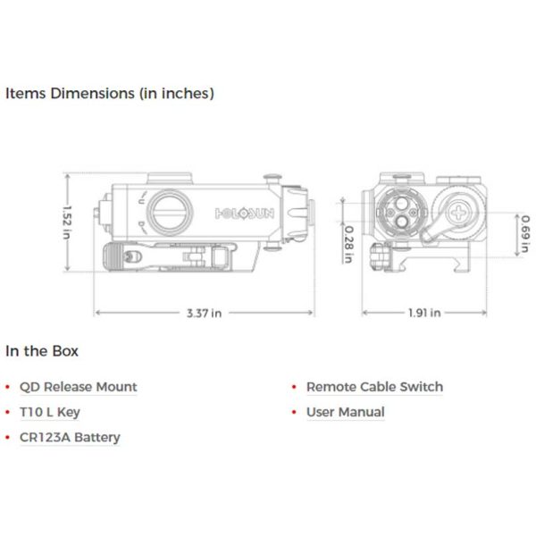 holosun-ls221r-005. Holosun LS221G Co-aligned Visible Green and IR Laser/Laser Designator/Military