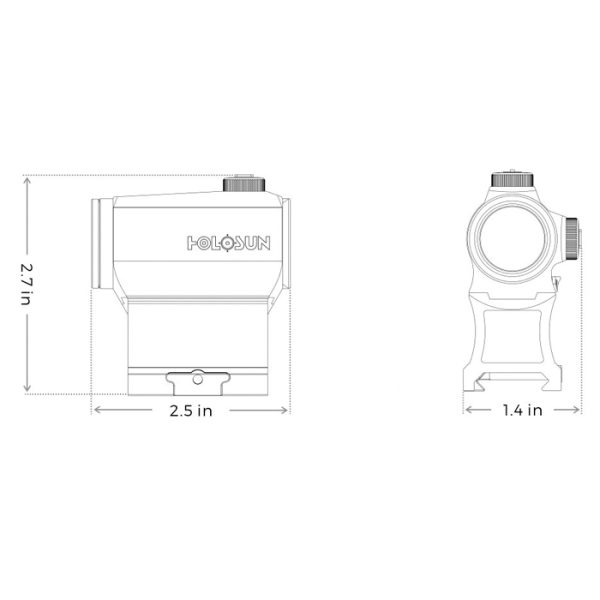 holosun-hs403b-005. Holosun HS403B Sight Battery Tray/AR Riser/2 MOA Dot/Non-QD