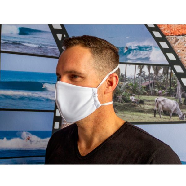 reuseable-and-washable-polyester-face-mask-003. Reuseable and Washable Polyester Face Mask with Filter - White