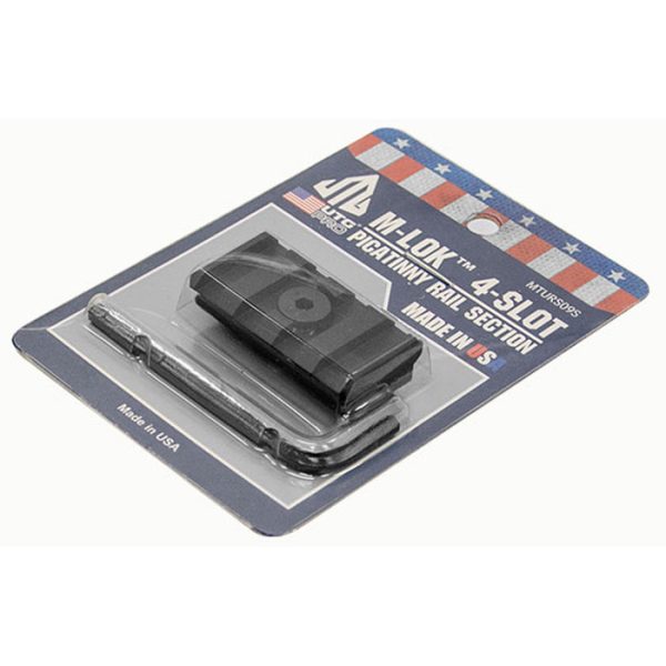 mturs09s-004. UTG PRO M-LOK 4-Slot Picatinny Rail Section, Black