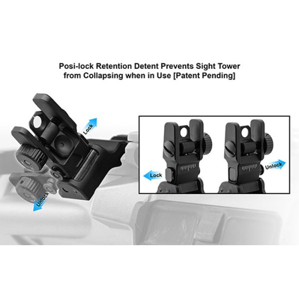 mt-945-003. UTG ACCU-SYNC 45 Degree Angle Flip Up Rear Sight