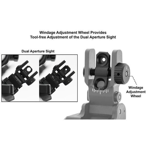 mt-945-004. UTG ACCU-SYNC 45 Degree Angle Flip Up Rear Sight
