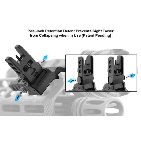 mt-745-003. UTG ACCU-SYNC 45 Degree Angle Flip Up Front Sight
