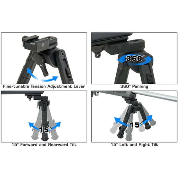 tl-bp01-a--005. UTG Recon 360 TL Bipod, 7"-9" Center Height, Picatinny