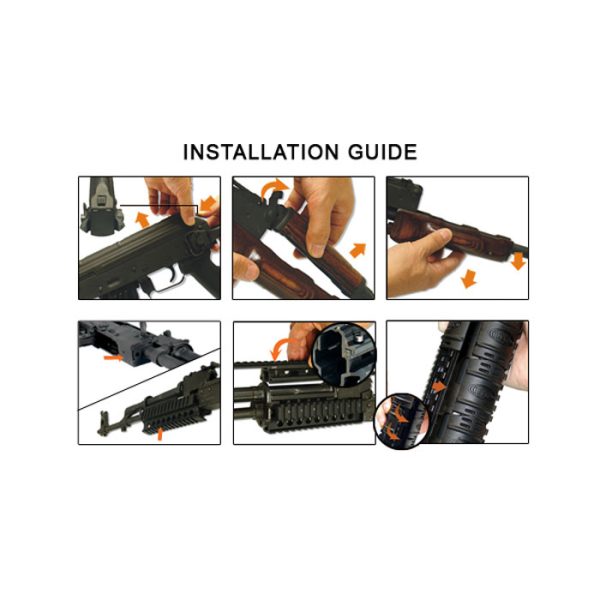 mtu009-003. UTG PRO Universal AK47 Quad Rail Handguard