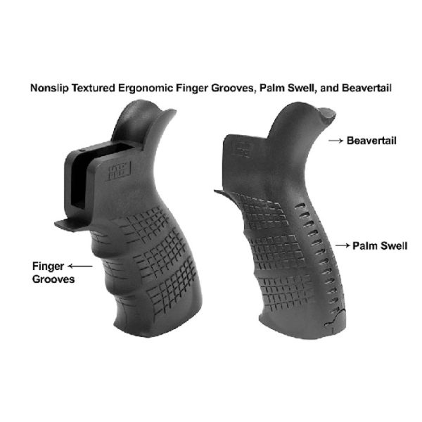 rbupg01b-005. UTG PRO AR15 Ambidextrous Pistol Grip, Black