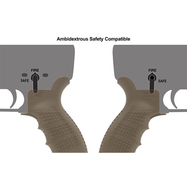 rbupg01d-003. UTG PRO AR15 Ambidextrous Pistol Grip, FDE