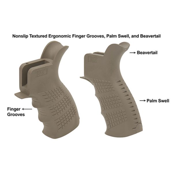 rbupg01d-004. UTG PRO AR15 Ambidextrous Pistol Grip, FDE